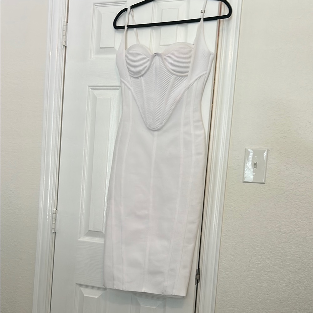 Fashion Nova White Strapless Maxi Dress
